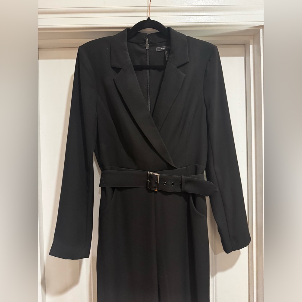 BCBG MaxAzria Black Crepe Jumpsuit size Medium